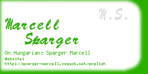 marcell sparger business card